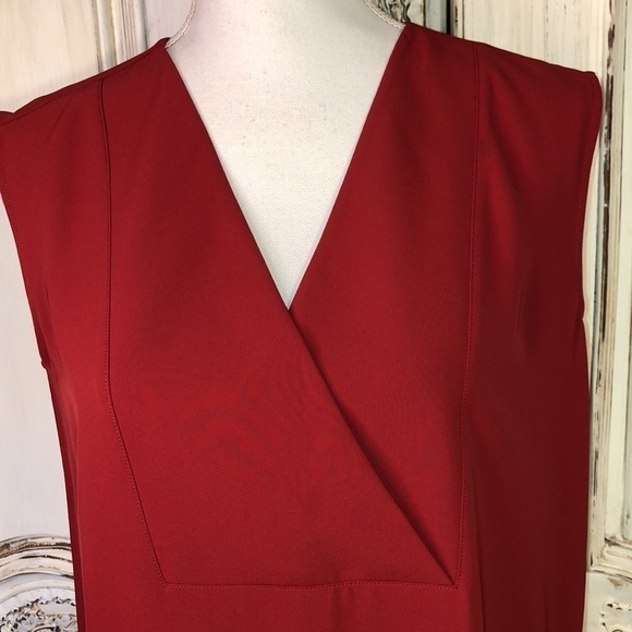 UNIQLO Red Sleeveless V Neck Sheath Dress Size Small - Picture 2 of 7